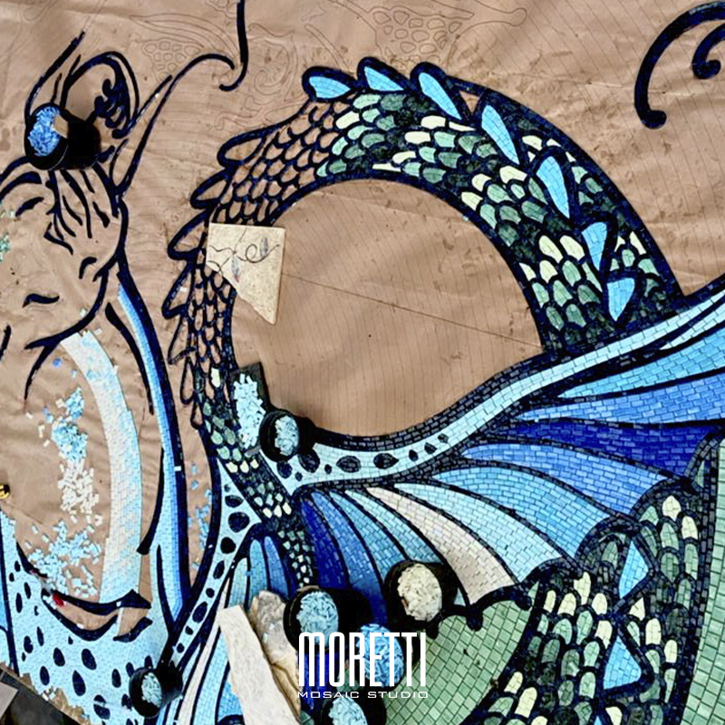 Custom handmade mosaic in progress.