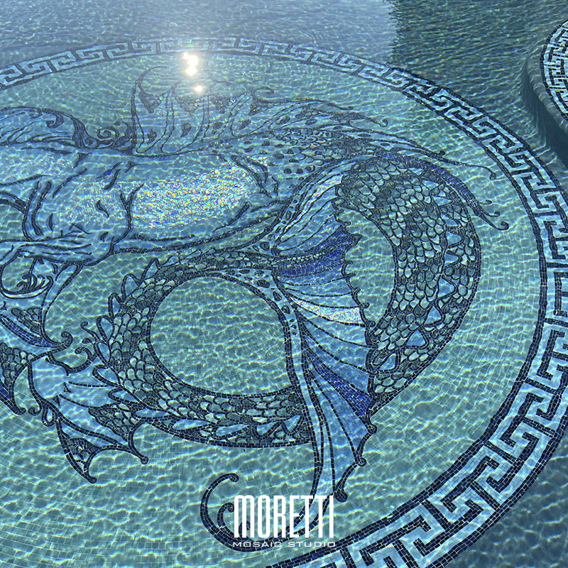 Custom handmade medallion inserted in plaster